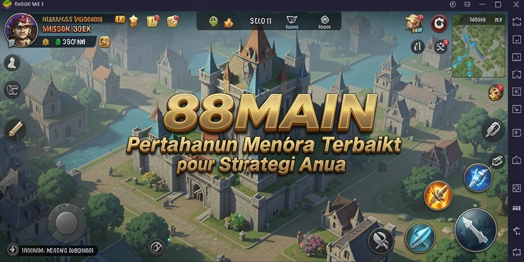 Tangkapan layar gameplay 88MAIN yang menunjukkan aksi Tower Defense yang seru.