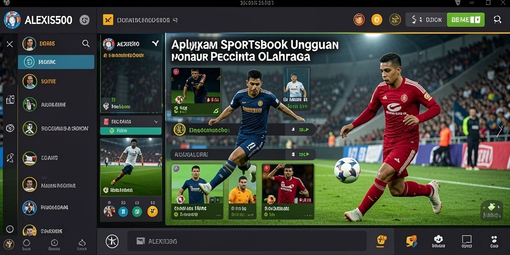 Tampilan antarmuka ALEXIS500 saat pengguna memasang taruhan olahraga.