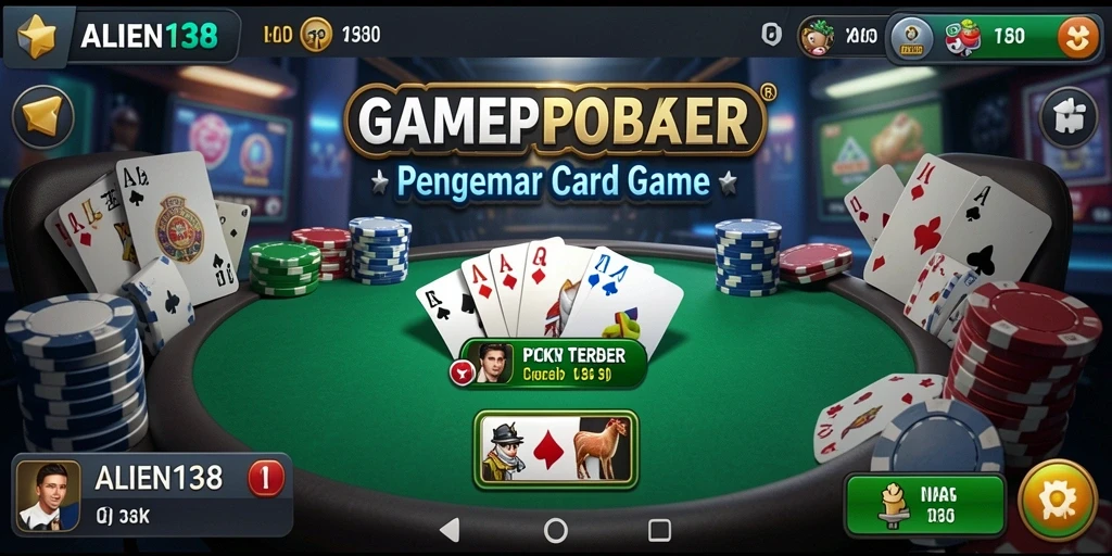 Tampilan menarik dari gameplay Poker yang menegangkan di ALIEN138.
