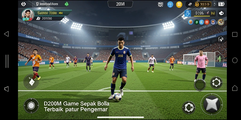 Tampilan menarik dari pertandingan sepak bola dalam D200M.