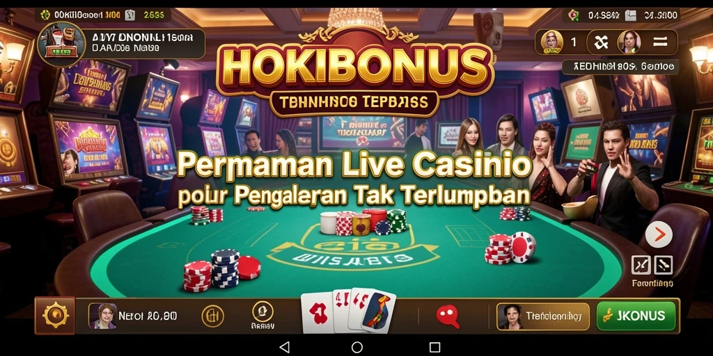Tampilan gameplay Live Casino HOKIBONUS yang menarik dan interaktif.