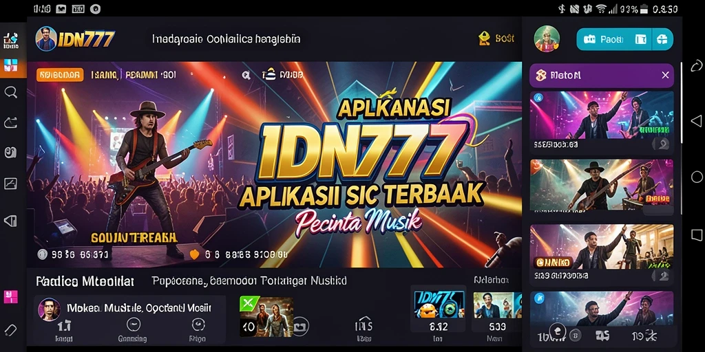 Tampilan antarmuka IDN777 yang menarik saat bermain musik.