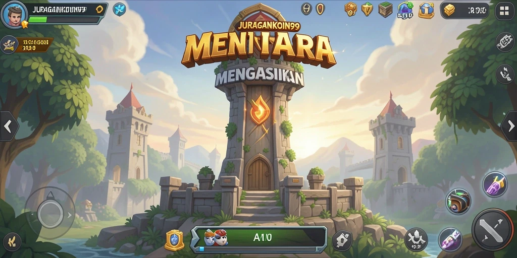 Screenshot gameplay menampilkan aksi menara Tower Defense yang seru.