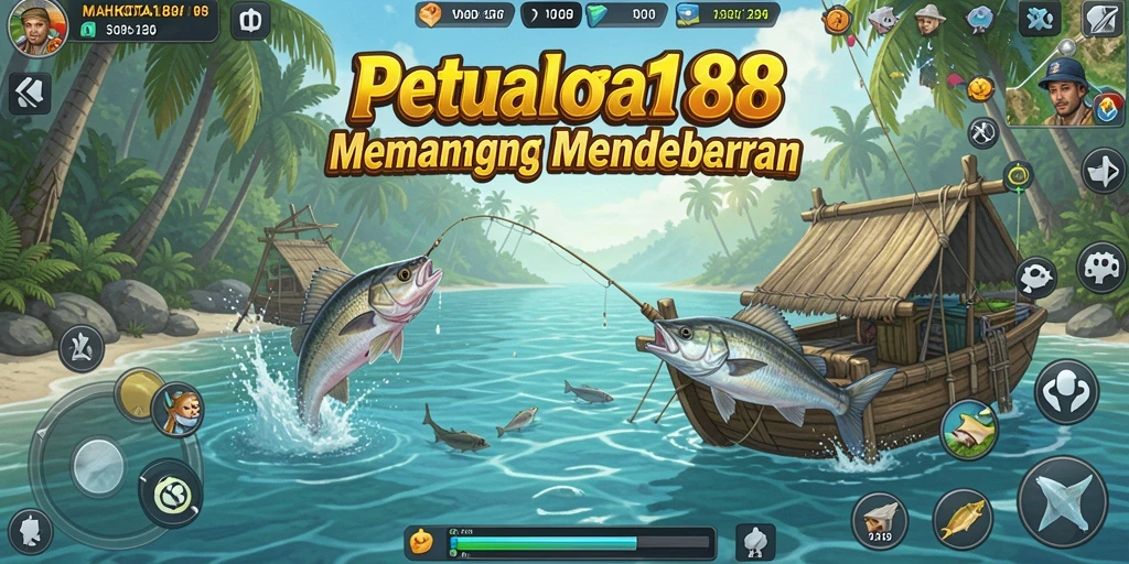 Screenshot gameplay <strong>MAHKOTA188</strong> menampilkan keseruan dalam aktivitas memancing.