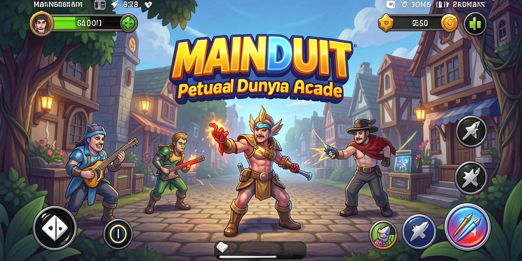Tangkapan layar gameplay MAINDUIT menampilkan aksi mendebarkan dalam dunia arcade.