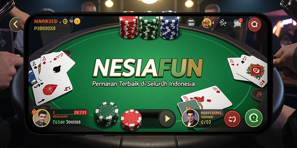 Screenshot menunjukkan pemain beraksi dalam permainan poker yang seru.