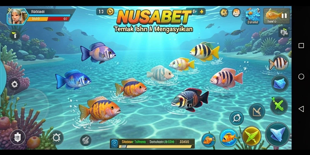 Screenshot NUSABET menampilkan gameplay Tembak Ikan yang mendebarkan.