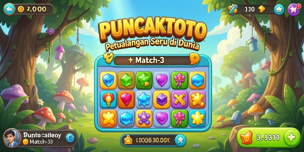 Gameplay seru mencocokkan elemen dalam PUNCAKTOTO.