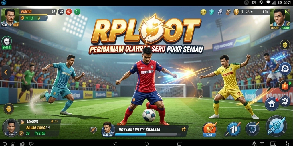 Tampilan gameplay seru dalam RPLOOT yang melibatkan berbagai olahraga.