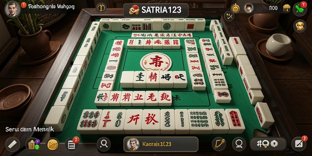 Screenshot gameplay SATRIA123 menampilkan suasana seru dan grafis Mahjong yang menarik.