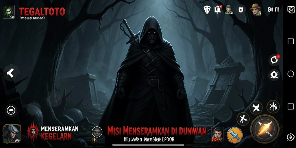 Tampilan gameplay TEGALTOTO yang mencekam dan menyeramkan.