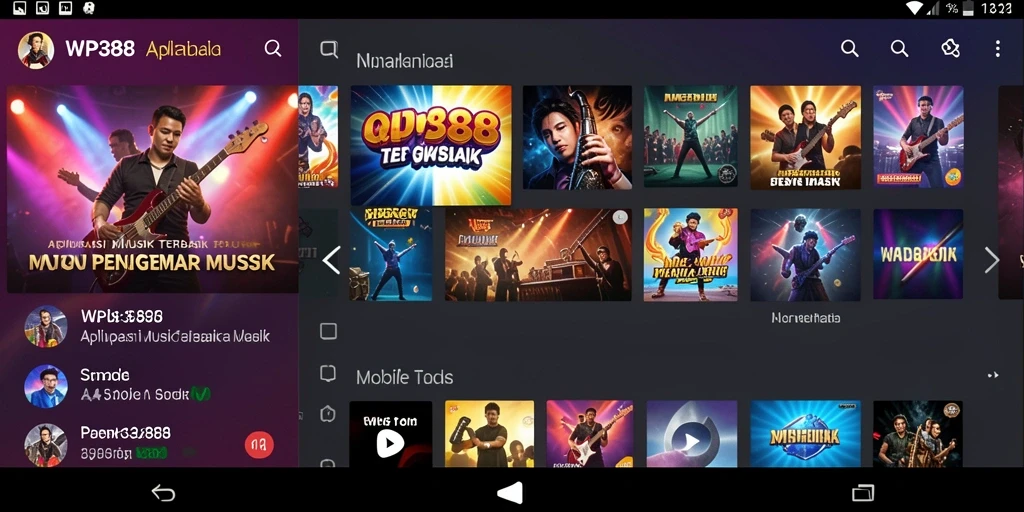 Screenshot gameplay WP888 menampilkan antarmuka interaksi musik yang menarik.